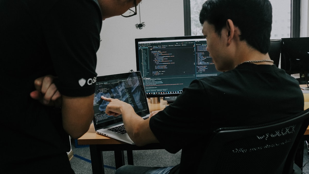 Two developers working side by side